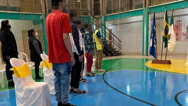 Cerimônia de formatura dos socioeducandos da Escola Herbert de Souza